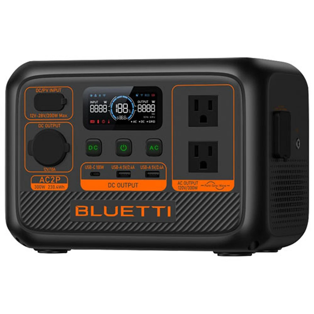 Station d'alimentation portative 230 Wh avec panneau solaire de 100 W de BLUETTI (AC2P-SP100L)