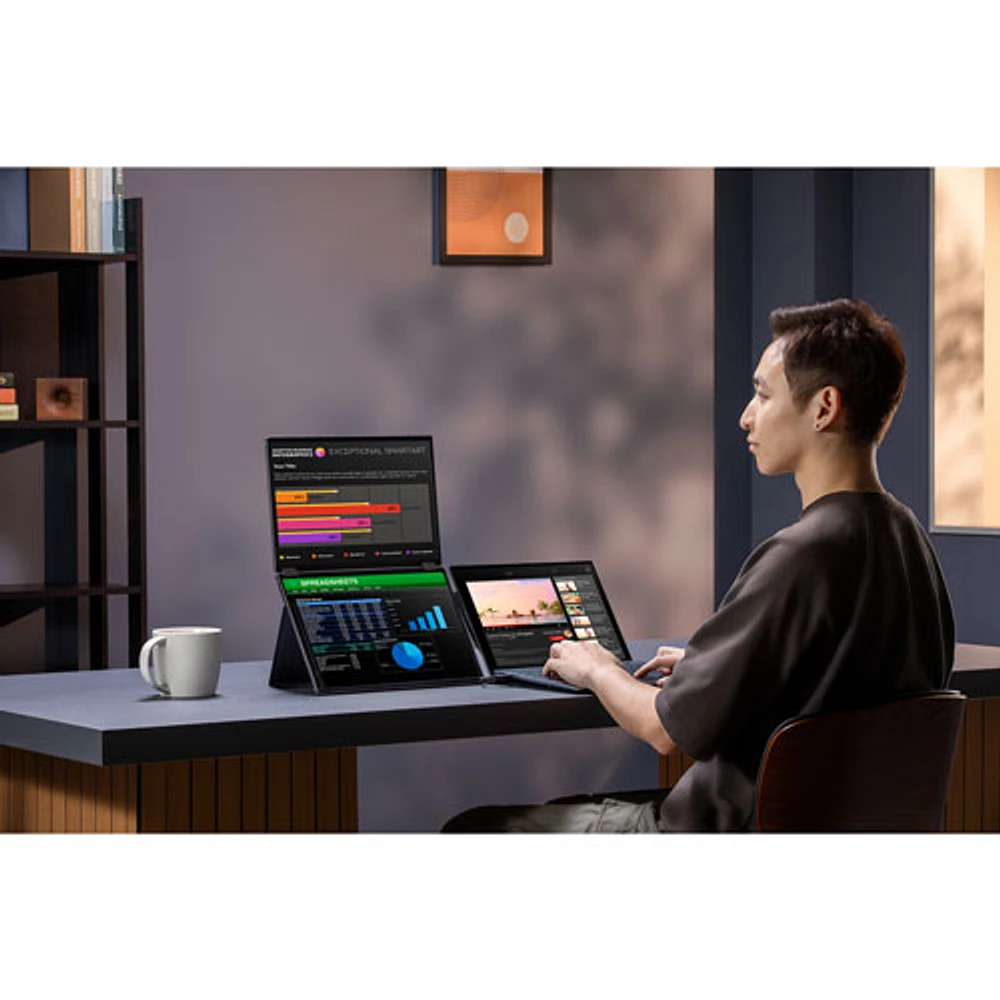 ASUS ZenScreen Duo 14" FHD 1ms GTG OLED LED Portable Dual-Screen Monitor (MQ149CD)