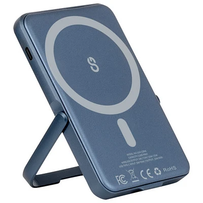 Chargeur portable de 5000 mAh Piston Power de LOGiiX avec chargement sans fil - Bleu minuit