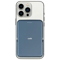 Chargeur portable de 5000 mAh Piston Power de LOGiiX avec chargement sans fil - Bleu minuit