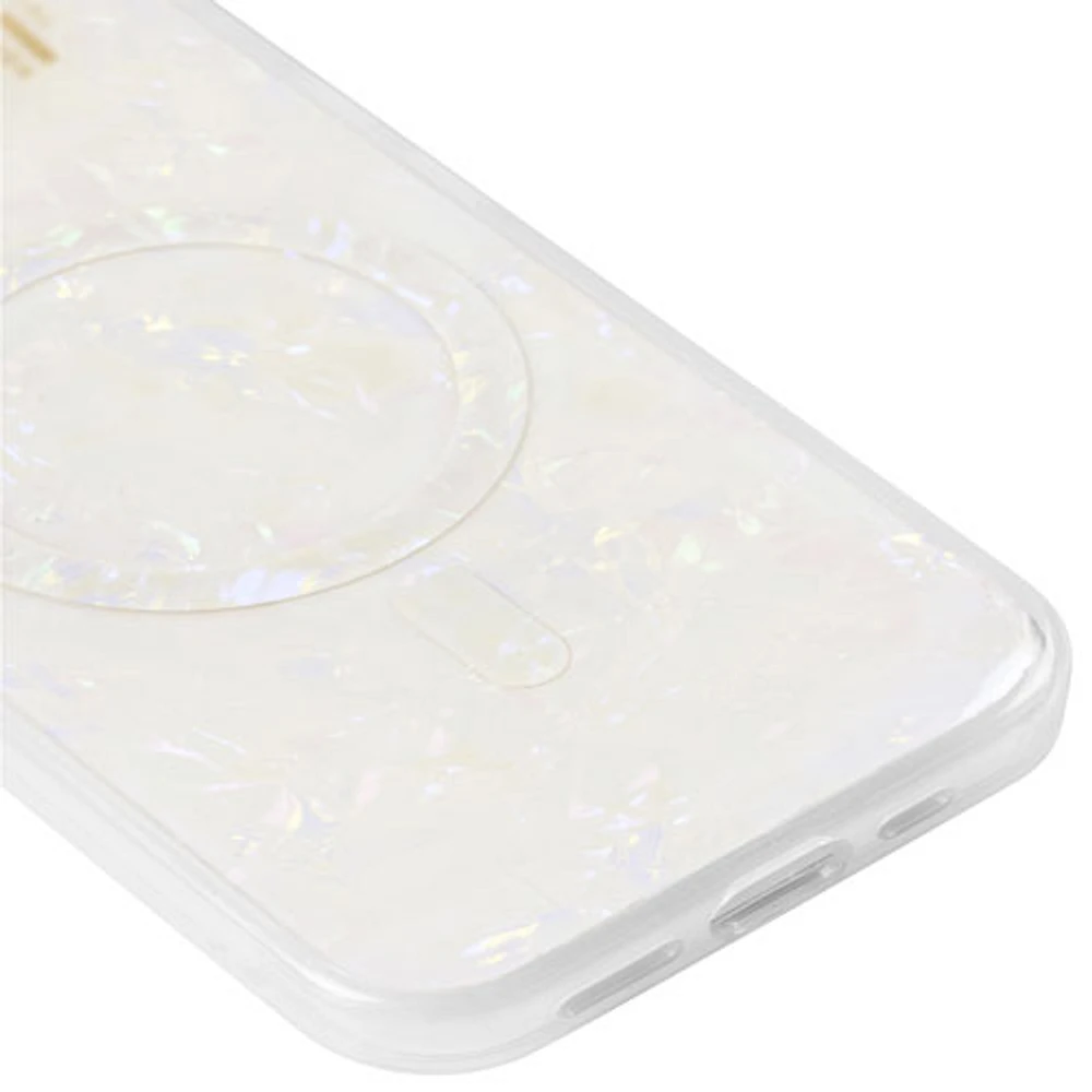 Étui souple ajusté en silicone d'Ideal of Sweden avec MagSafe pour iPhone 16e/15/14/13 - Blanc perle