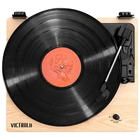 Victrola Montauk VM-135-NAT Belt Drive Bluetooth Turntable - Natural Wood