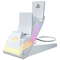 PDP Afterglow Wave Dual Charger for PS5 - White