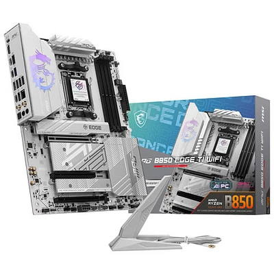 MSI MPG B850 Edge TI WIFI ATX AM5 Motherboard for AMD Ryzen 9000/8000/7000 Series CPUs - White