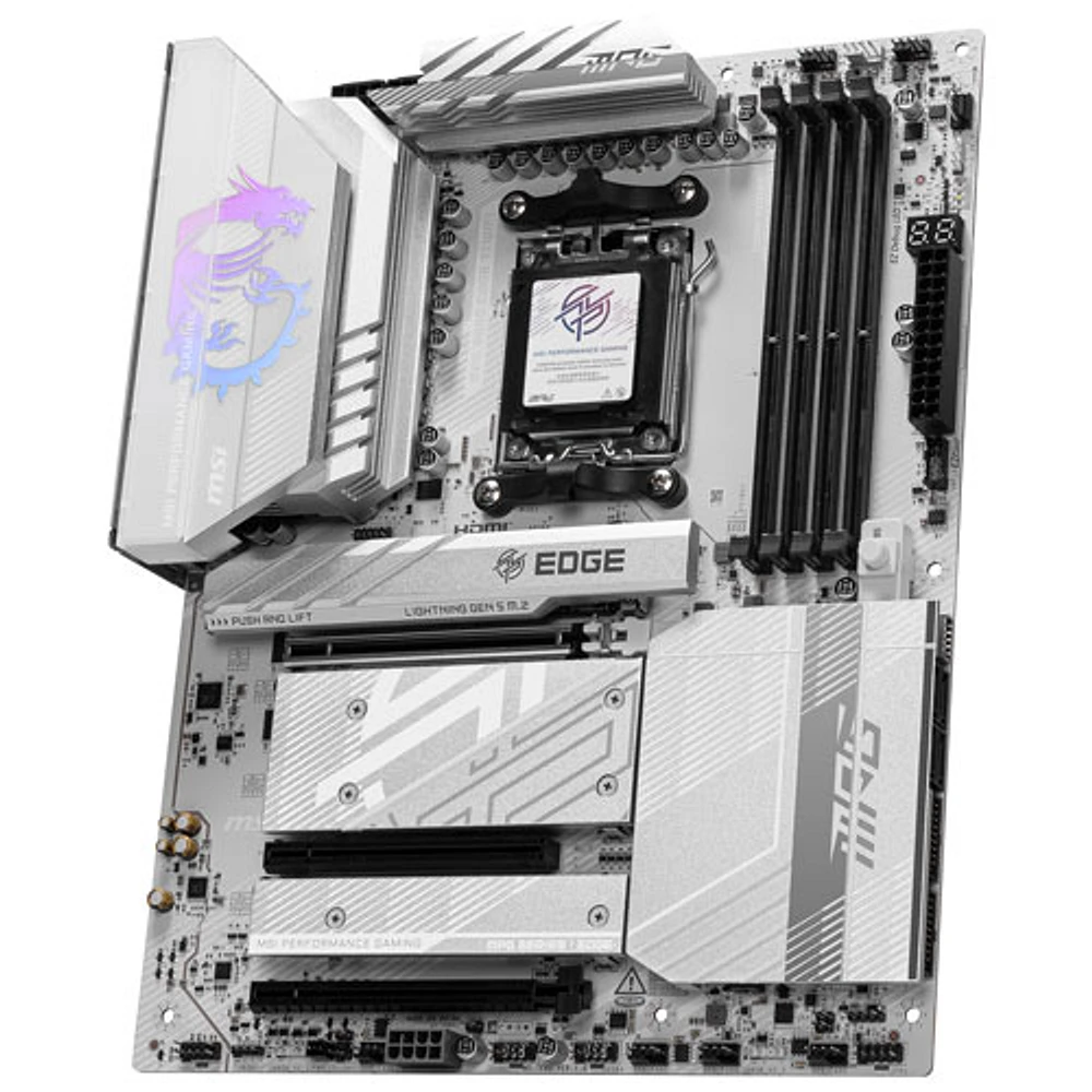MSI MPG B850 Edge TI WIFI ATX AM5 Motherboard for AMD Ryzen 9000/8000/7000 Series CPUs - White