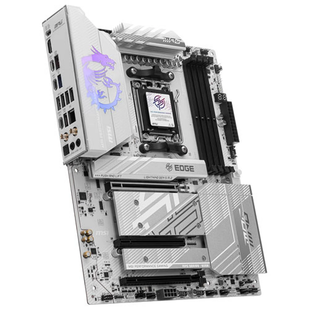 MSI MPG B850 Edge TI WIFI ATX AM5 Motherboard for AMD Ryzen 9000/8000/7000 Series CPUs - White