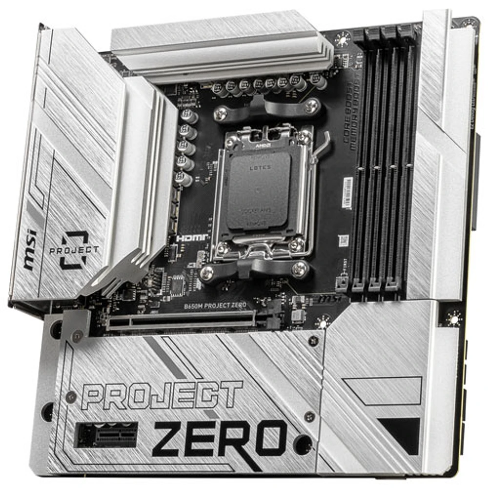 Carte mère B650M Project Zero Micro-ATX AM5 de MSI pour processeurs Ryzen 9000/8000/7000 d'AMD