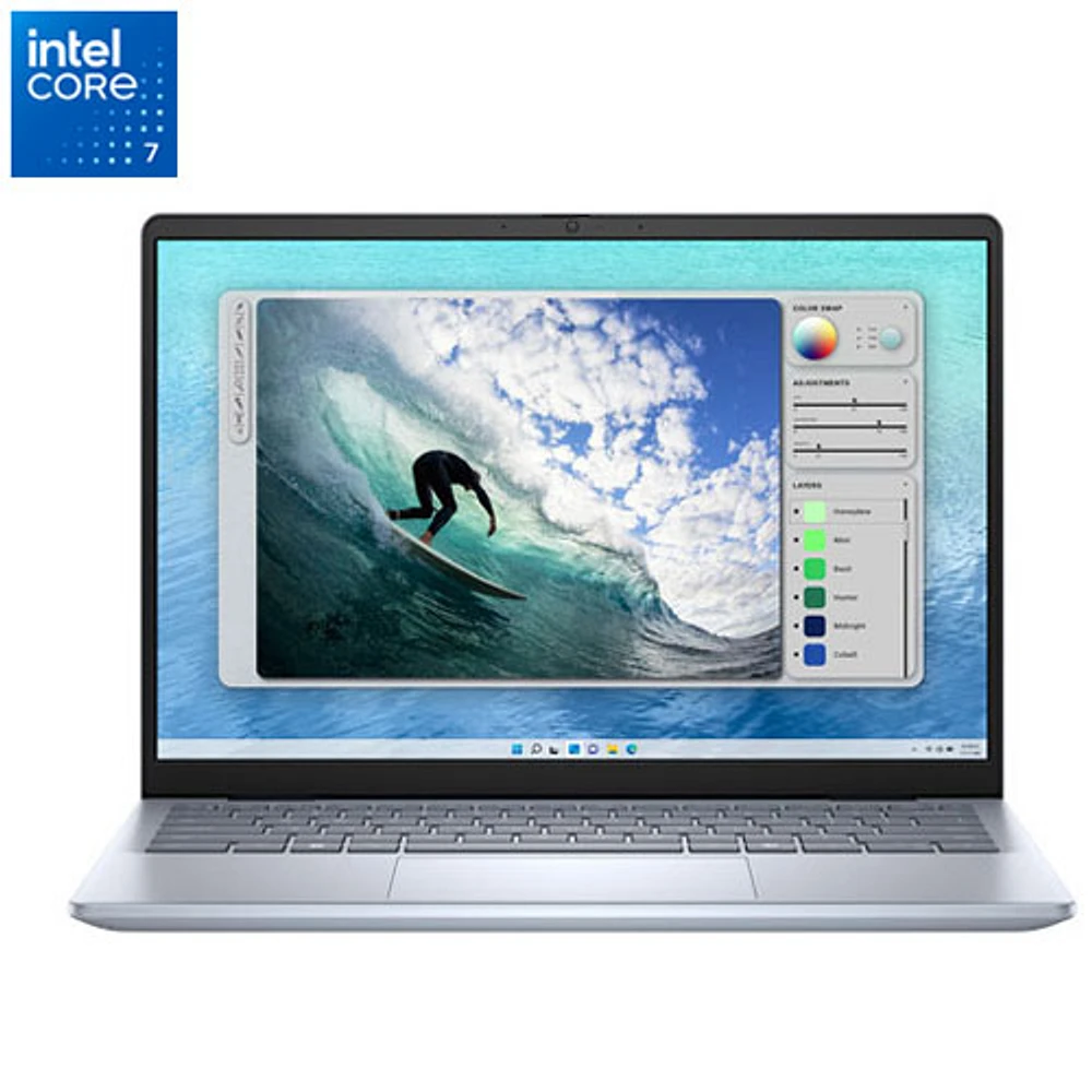Portable de 14 po Inspiron de Dell - Bleu glacier (Core 7-150U d'Intel/RAM 16 Go/SSD 1 To)