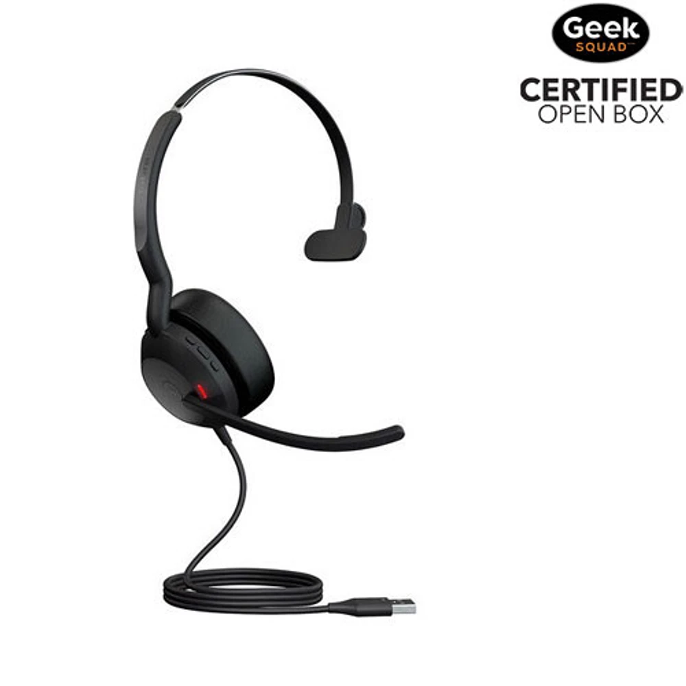 Open Box - Jabra Evolve2 50 On-Ear Noise Cancelling Bluetooth Mono Headset with Mic - Black (25089-899-999)