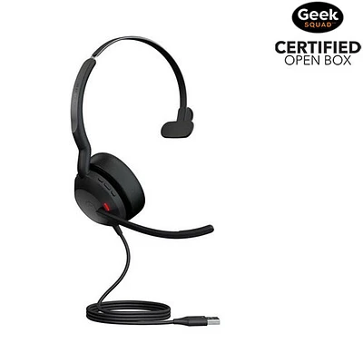 Open Box - Jabra Evolve2 50 On-Ear Noise Cancelling Bluetooth Mono Headset with Mic - Black (25089-899-999)