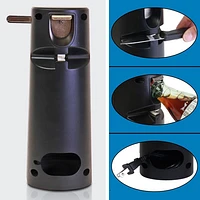 Kenmore 3-in-1 Electric Can Opener with Knife Sharpener & Bottle Opener (KKCO) - Black