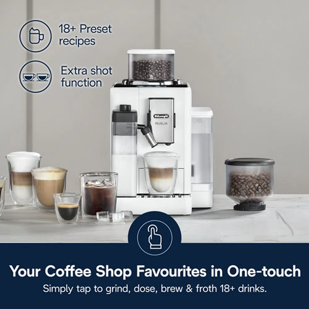 Machine à espresso automatique Rivelia de De'Longhi - Blanc - Partenaire de détail exclusif