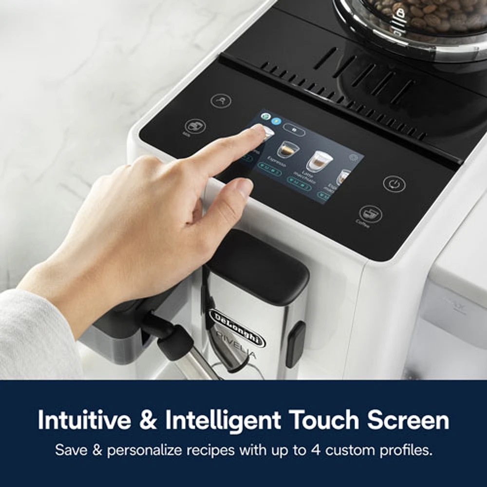 Machine à espresso automatique Rivelia de De'Longhi - Blanc - Partenaire de détail exclusif