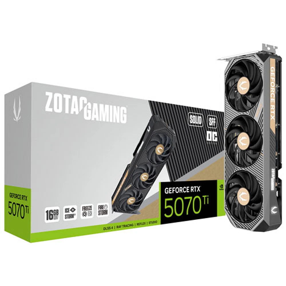 Carte graphique de jeu GeForce RTX 5070 Ti Solid SFF OC 16 Go GDDR7 de ZOTAC