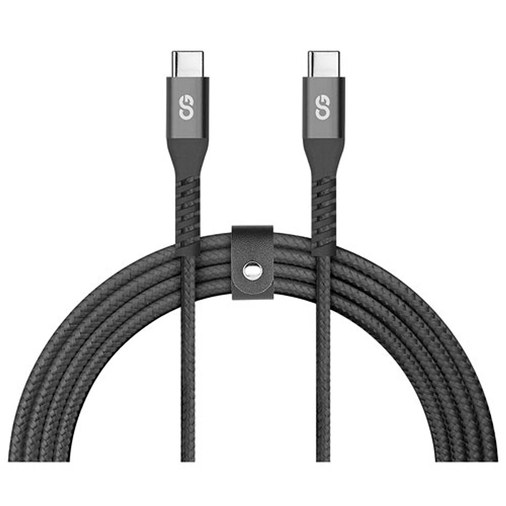 LOGiiX Vibrance 1.2m (3.9 ft.) Braided USB-C to USB-C Cable - Black