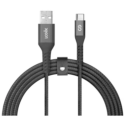 LOGiiX Vibrance 1.2m (3.9 ft.) Braided USB-A to USB-C Cable - Black