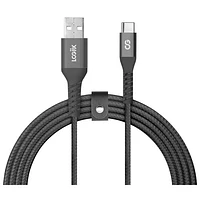 LOGiiX Vibrance 1.2m (3.9 ft.) Braided USB-A to USB-C Cable - Black