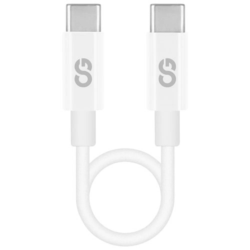 LOGiiX Sync & Charge Shortie 0.3m (1 ft.) USB-C to USB-C Cable - White