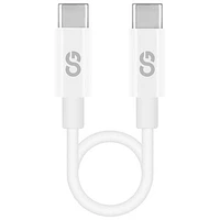 LOGiiX Sync & Charge Shortie 0.3m (1 ft.) USB-C to USB-C Cable - White