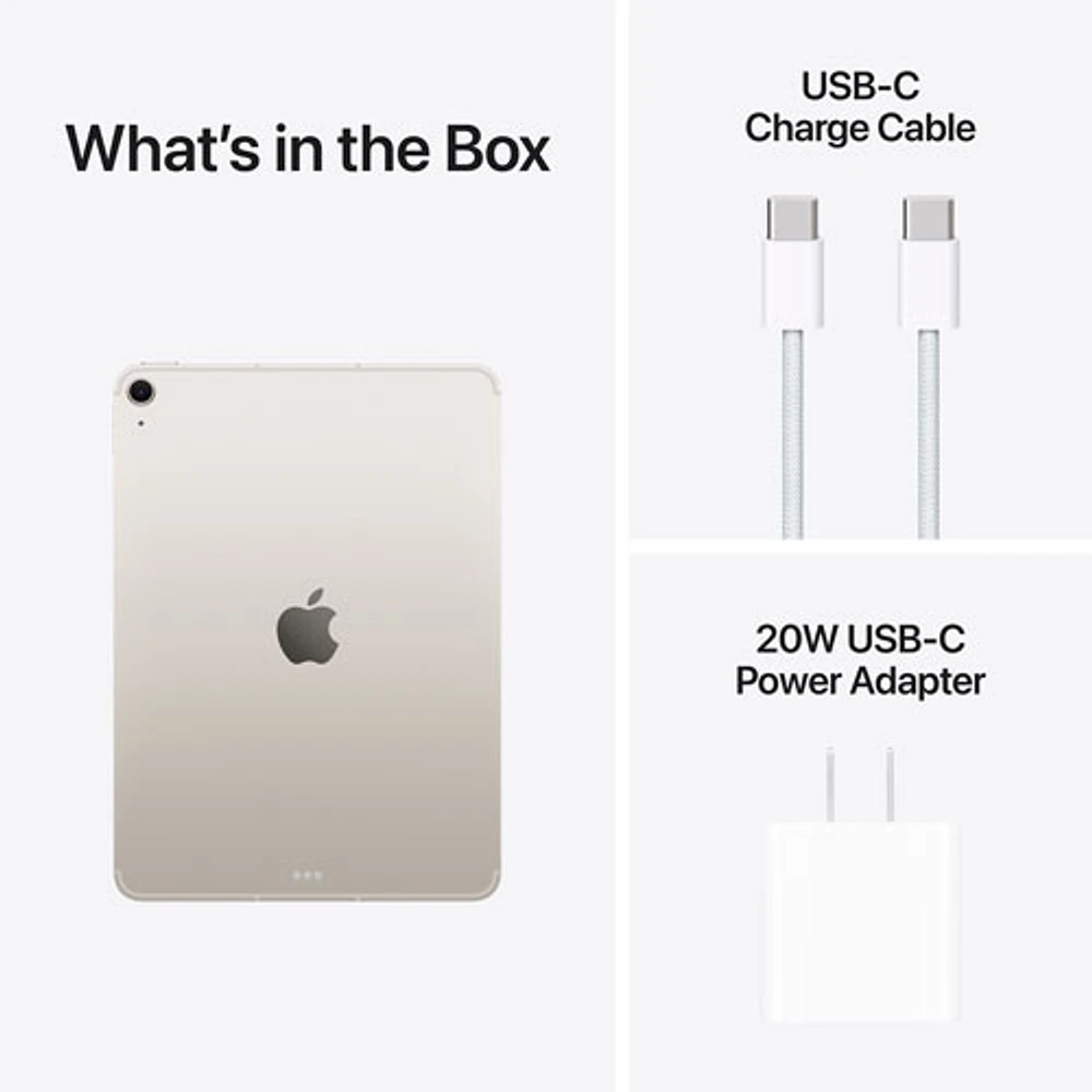 iPad Air M3 11 po 1 To Wi-Fi 6E et 5G d'Apple avec TELUS (7e génération) - Comète - Financement mensuel