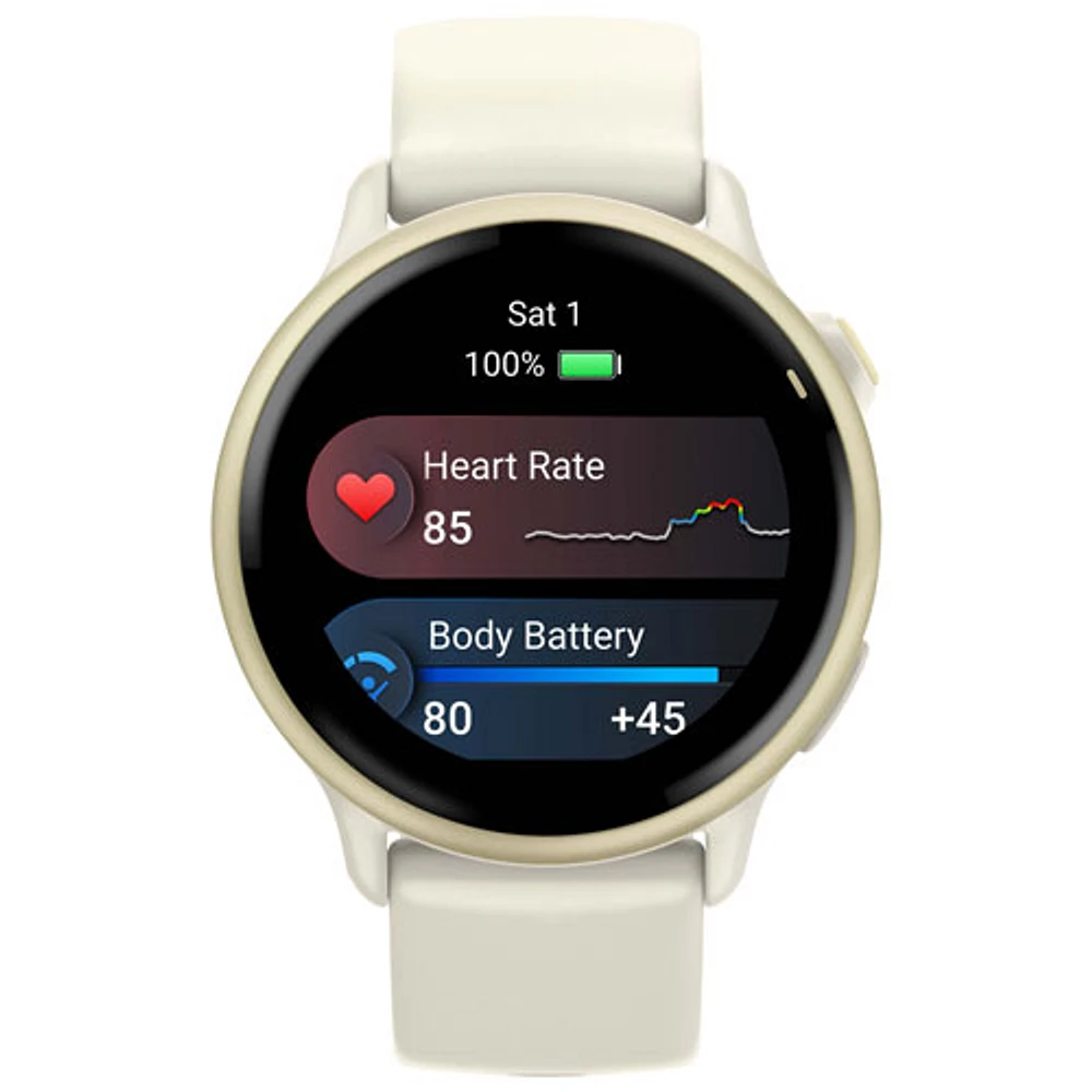 Garmin vivoactive 6 42mm Bluetooth Smartwatch - Lunar Gold/Bone