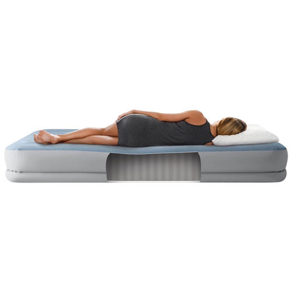Intex Dura-Beam Plus Mid-Rise 14" Air Bed with Built-in USB Pump & Inflatable Pillows - Queen - Blue
