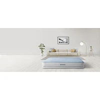 Intex Dura-Beam Plus Mid-Rise 14" Air Bed with Built-in USB Pump & Inflatable Pillows - Queen - Blue