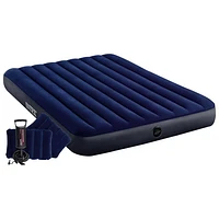 Intex Classic Downy 8.75" Air Bed with Pump & Inflatable Pillows - Queen - Navy