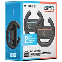 Ensemble de volant de course de Surge pour Switch 2 - Ensemble de 2 - Noir