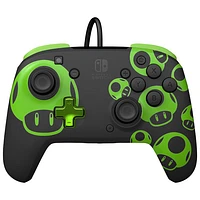 PDP Rematch Glow Wired Controller for Switch - 1-Up Mushroom