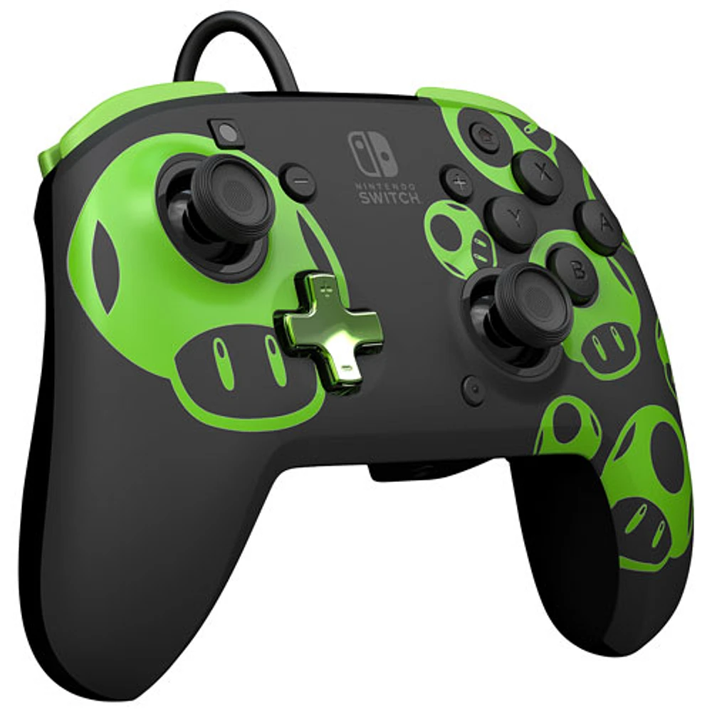 PDP Rematch Glow Wired Controller for Switch - 1-Up Mushroom