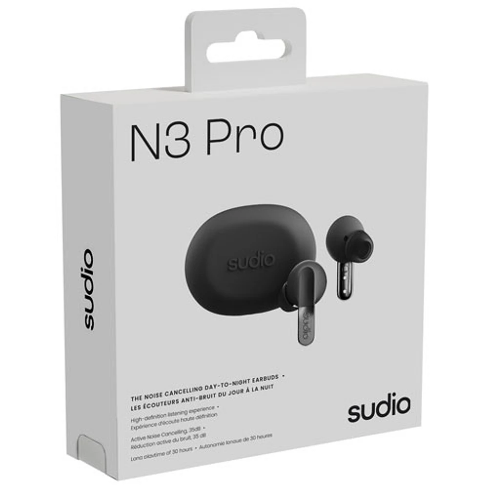 Écouteurs boutons 100 % sans fil à suppression du bruit N3 Pro Audio de Sudio - Noir