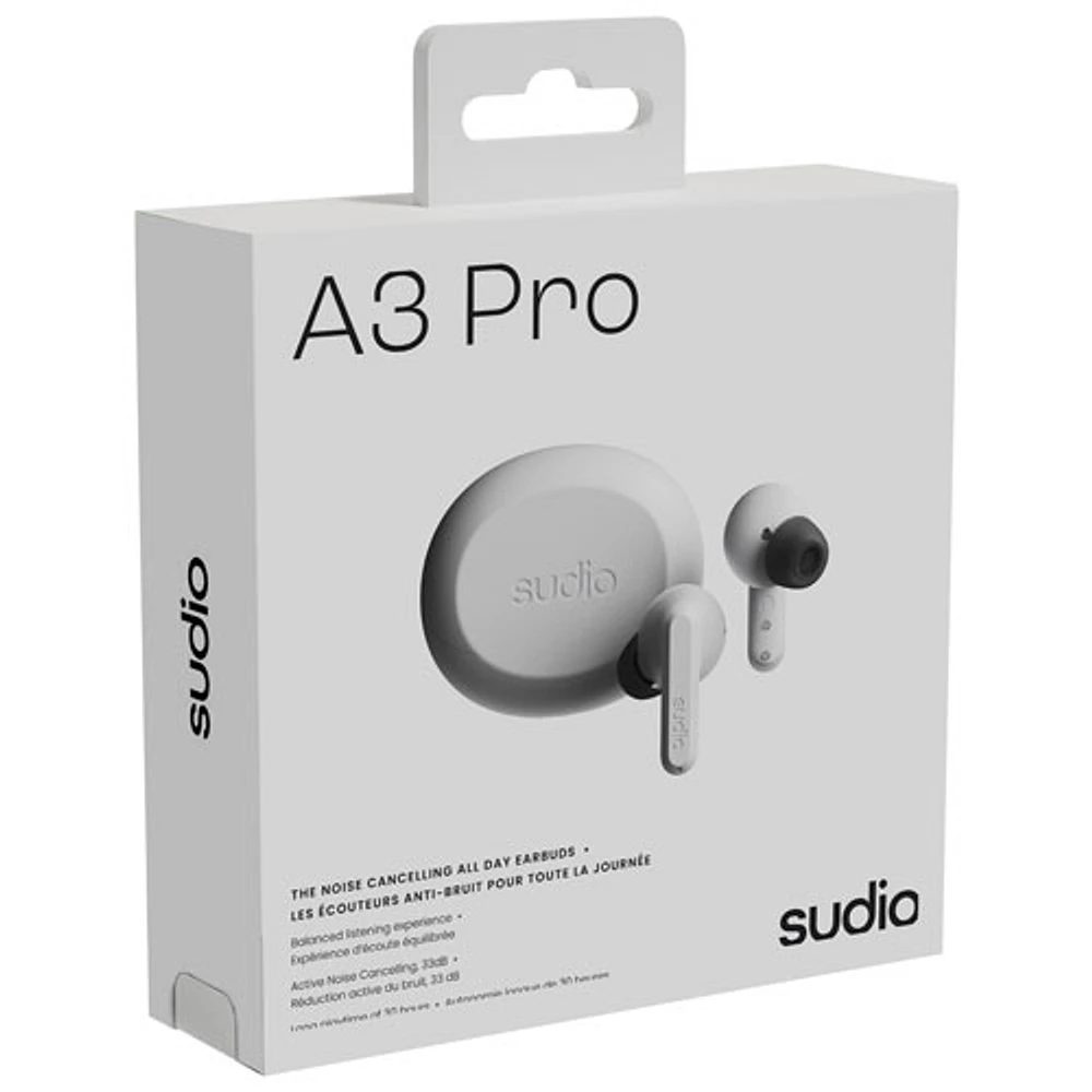 Écouteurs boutons 100 % sans fil à suppression du bruit A3 Pro de Sudio - Blanc