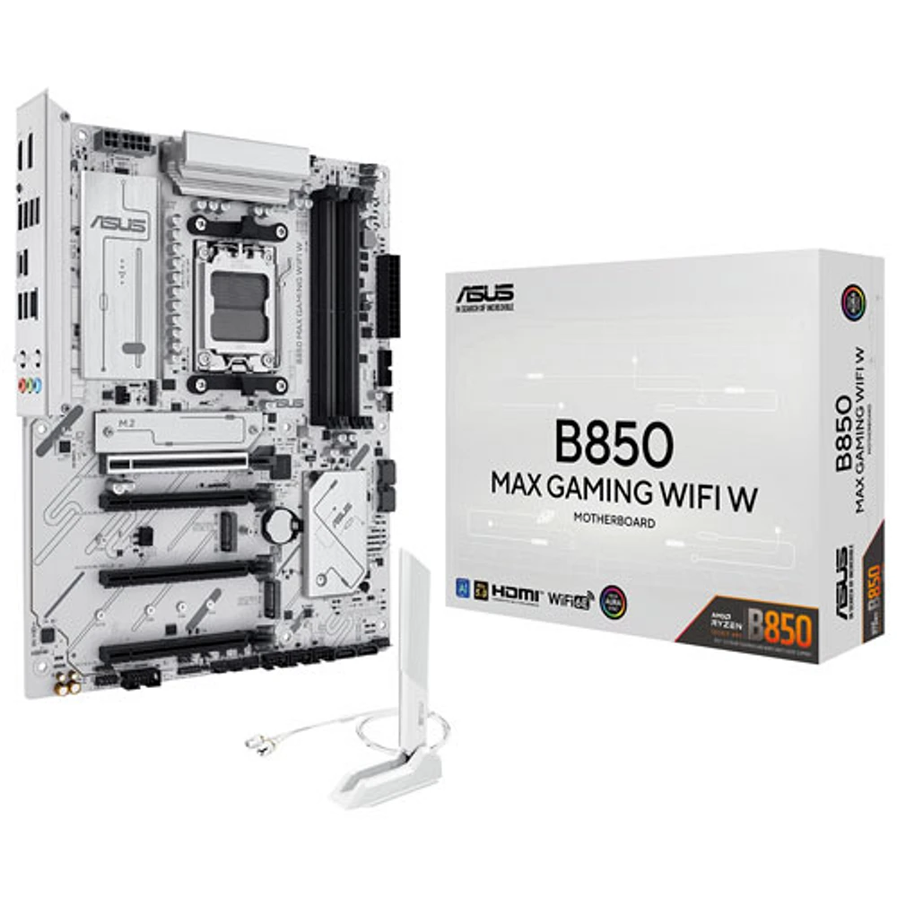 Carte mère B850 Max Gaming Wi-Fi W ATX AM5 d'ASUS pour processeurs Ryzen 9000/8000/7000 d'AMD