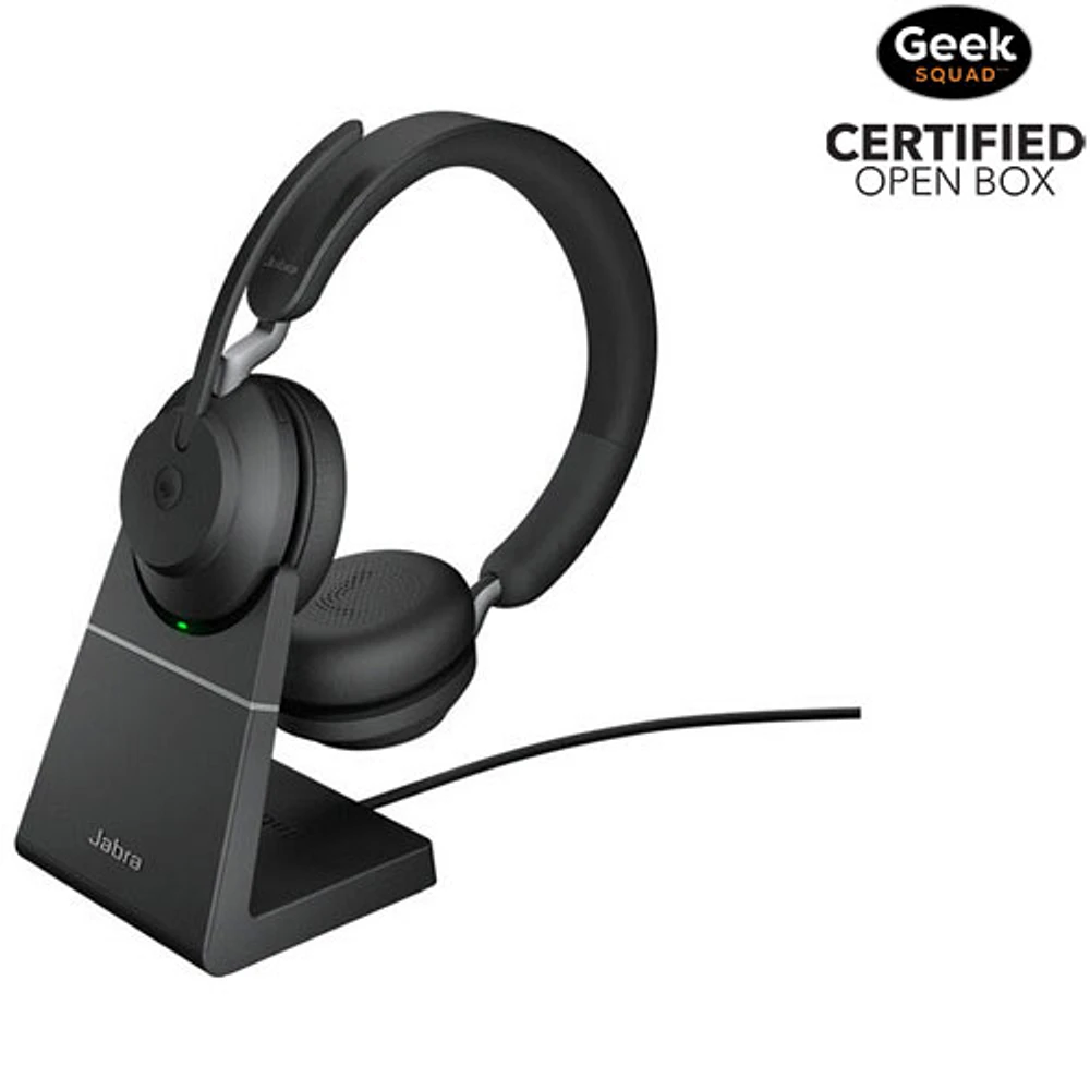 Open Box - Jabra Evolve2 65 On-Ear Passive Noise Cancelling Truly Wireless Bluetooth 5.0 Headset with Mic (26599-989-889)