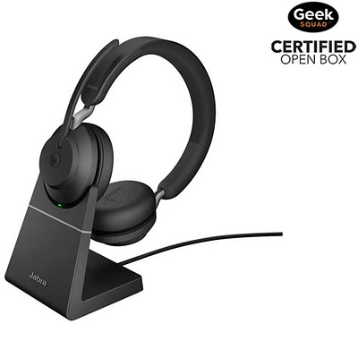 Open Box - Jabra Evolve2 65 On-Ear Passive Noise Cancelling Truly Wireless Bluetooth 5.0 Headset with Mic (26599-989-889)
