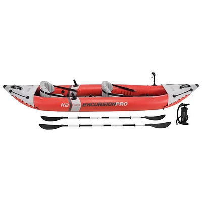 Kayak gonflable de 12 pi pour 2 personnes Excursion Pro K2 d'Intex - Jaune