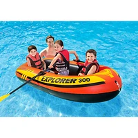 Bateau gonflable de 7 pi pour 3 personnes avec rames Explorer 300 d'Intex - Orange
