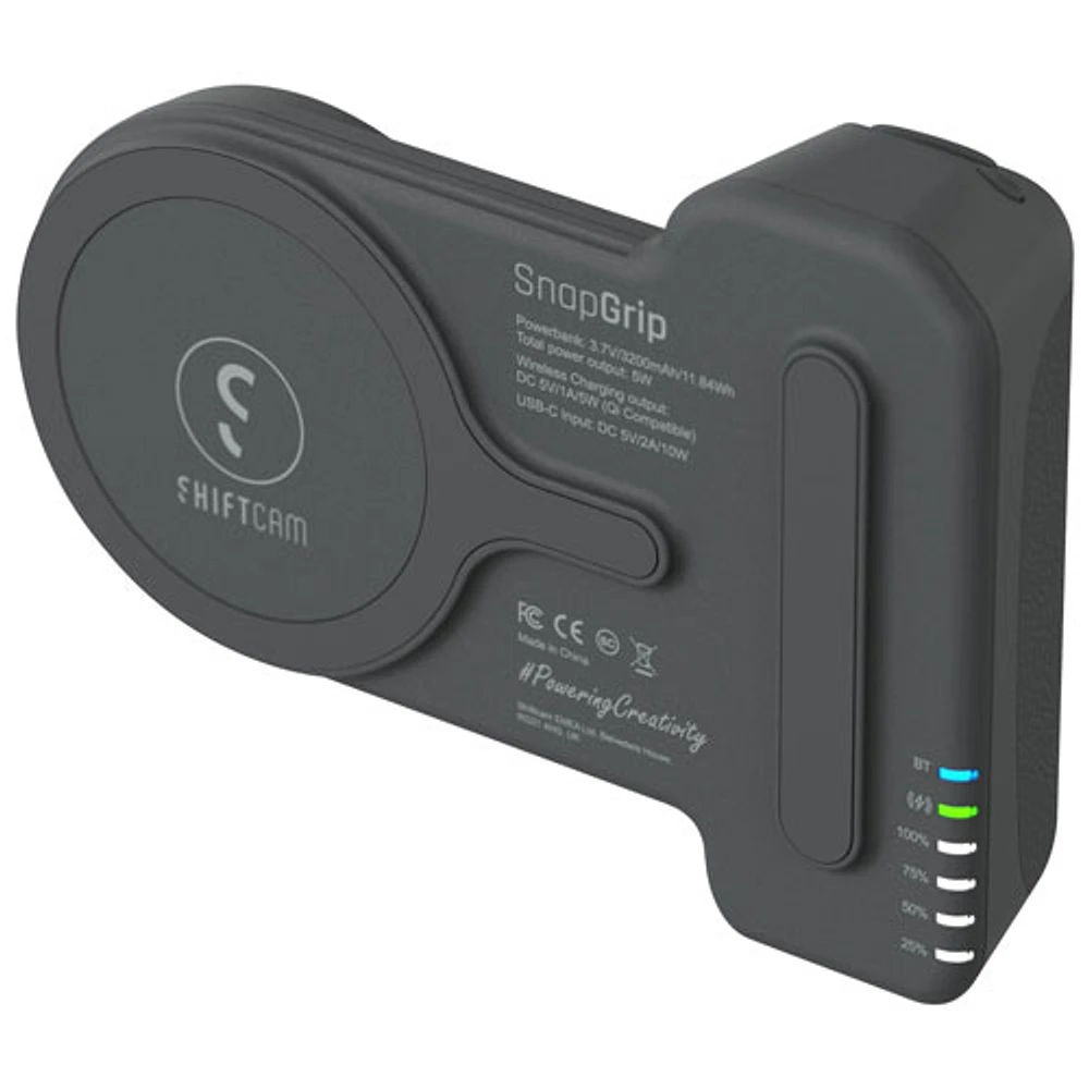 ShiftCam SnapGrip Magnetic Smartphone Battery Grip - Midnight