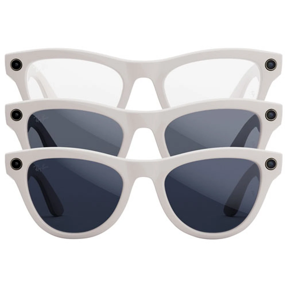 Ray-Ban | Meta Skyler Glasses with AI, Photo, Video, Audio & Messaging - Shiny Chalky Grey/Transitions