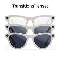 Ray-Ban | Meta Skyler Glasses with AI, Photo, Video, Audio & Messaging - Shiny Chalky Grey/Transitions