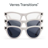 Ray-Ban | Meta Skyler Glasses with AI, Photo, Video, Audio & Messaging - Shiny Chalky Grey/Transitions