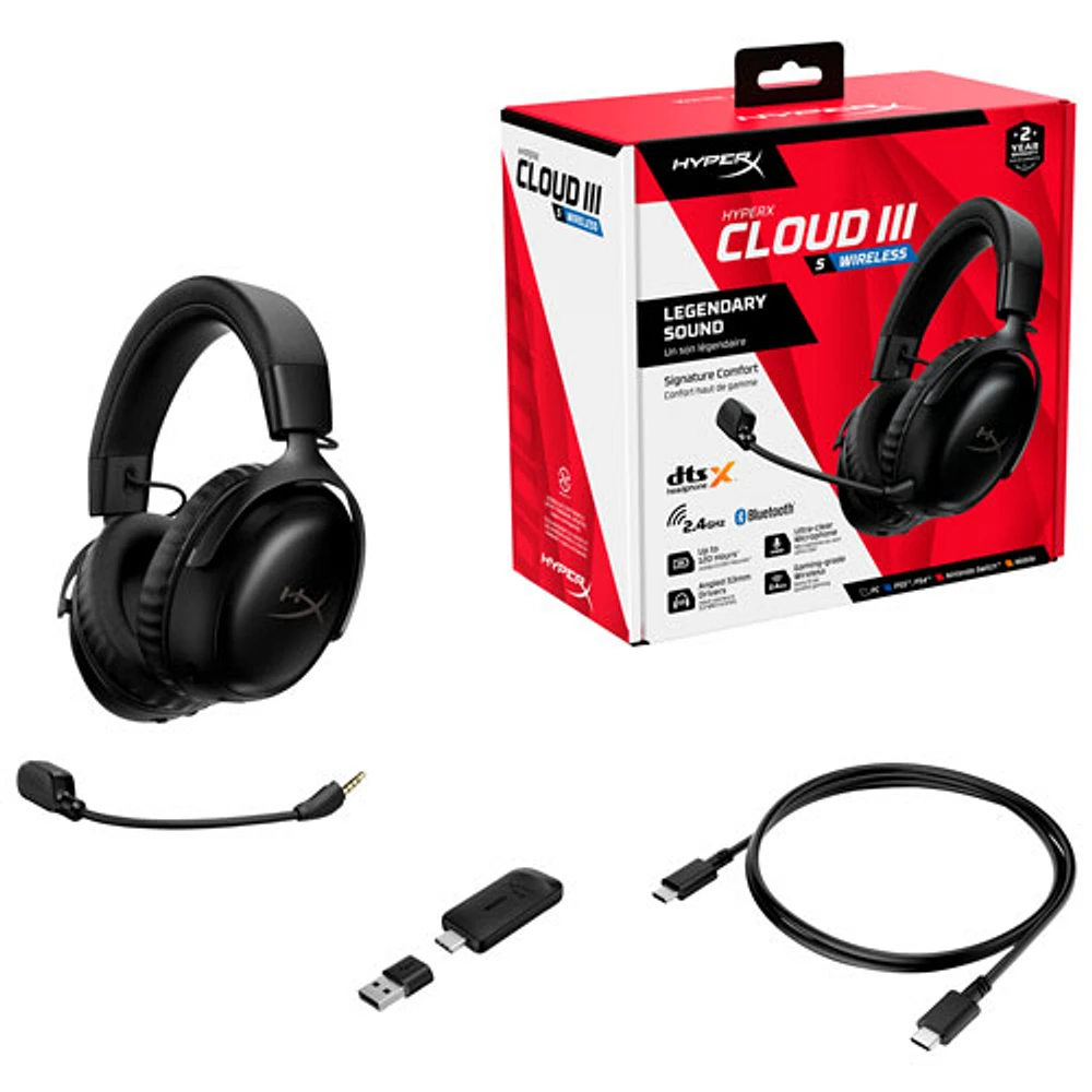 Hyperx Cloud III S Wireless Gaming Headset with Microphone for Multi-Platform - Black