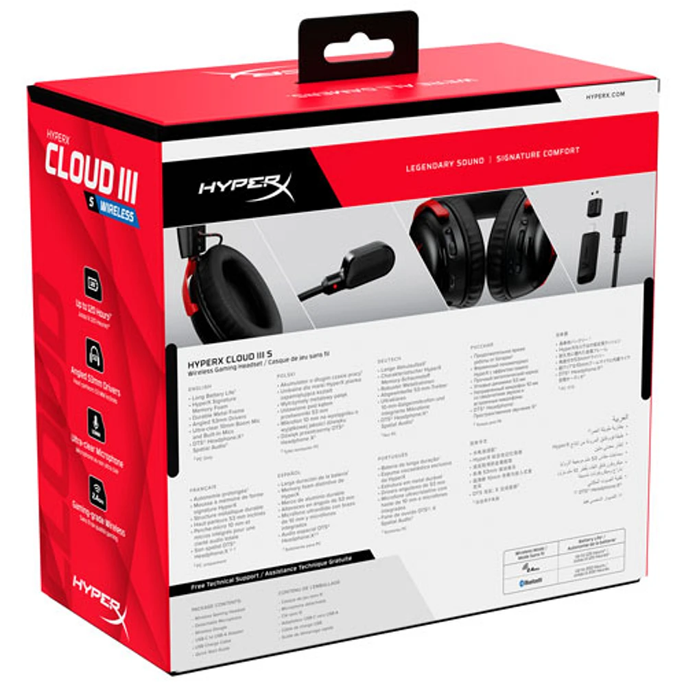 Hyperx Cloud III S Wireless Gaming Headset with Microphone for Multi-Platform - Black/Red - Only at Best Buy