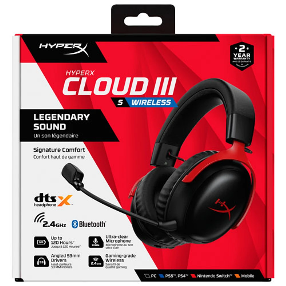 Hyperx Cloud III S Wireless Gaming Headset with Microphone for Multi-Platform - Black/Red - Only at Best Buy