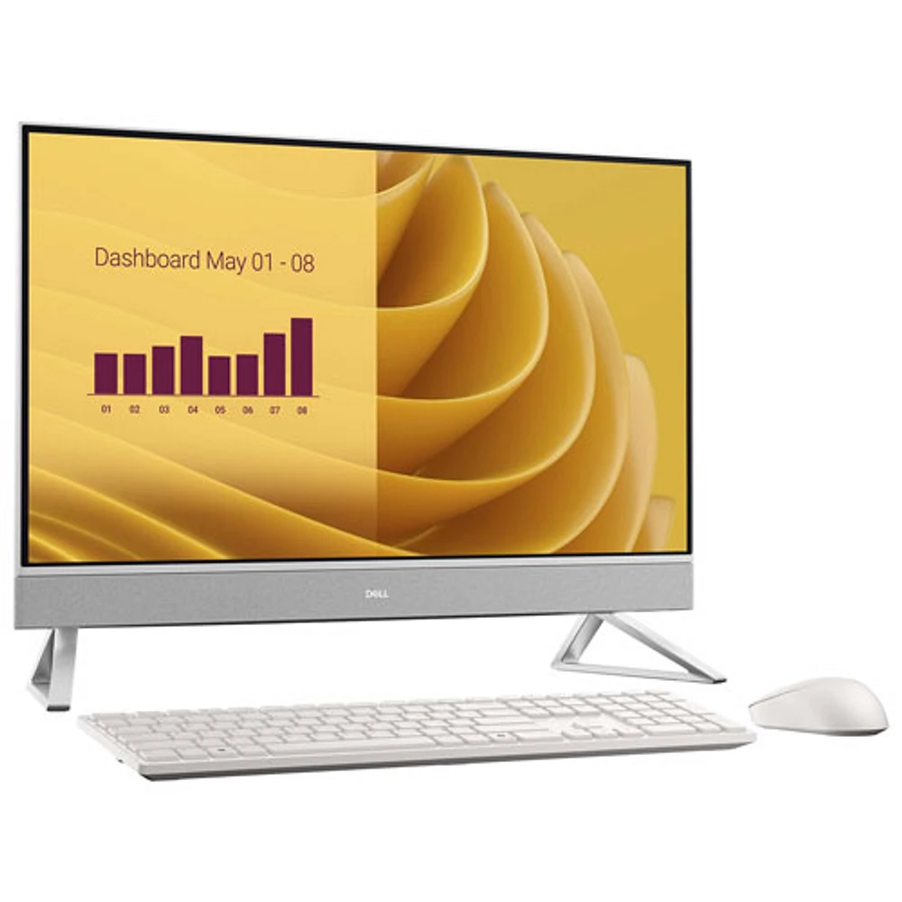 Ordinateur tout-en-un à écran tactile de 27 po de Dell - Blanc (Core 7 150U d’Intel/mémoire vive de 32 Go/disque SSD de 2 To/Windows 11)