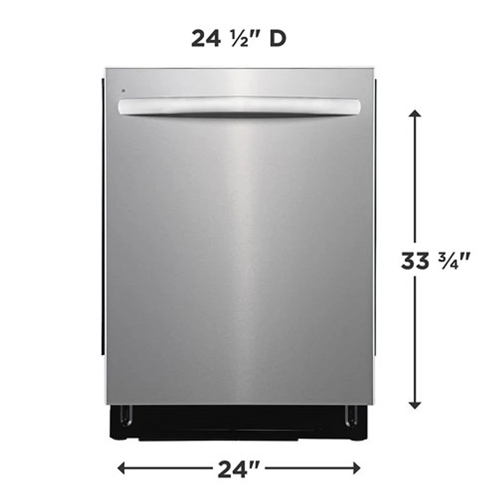 Lave-vaisselle encastrable 24 po 49 dB avec cuve en inox et troisième panier de Frigidaire (FDSH4502BF) - Acier inoxydable