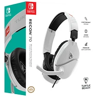 Casque de jeu Recon 70 de Turtle Beach pour Switch 2/Switch - Blanc
