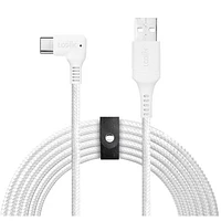 LOGiiX Piston Connect XL 90 3m (9.84ft) Braided USB-A to USB-C Cable - White