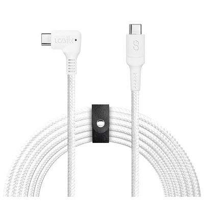 LOGiiX Piston Connect XL 90 3m (9.84ft) Braided USB-C to USB-C Cable - White